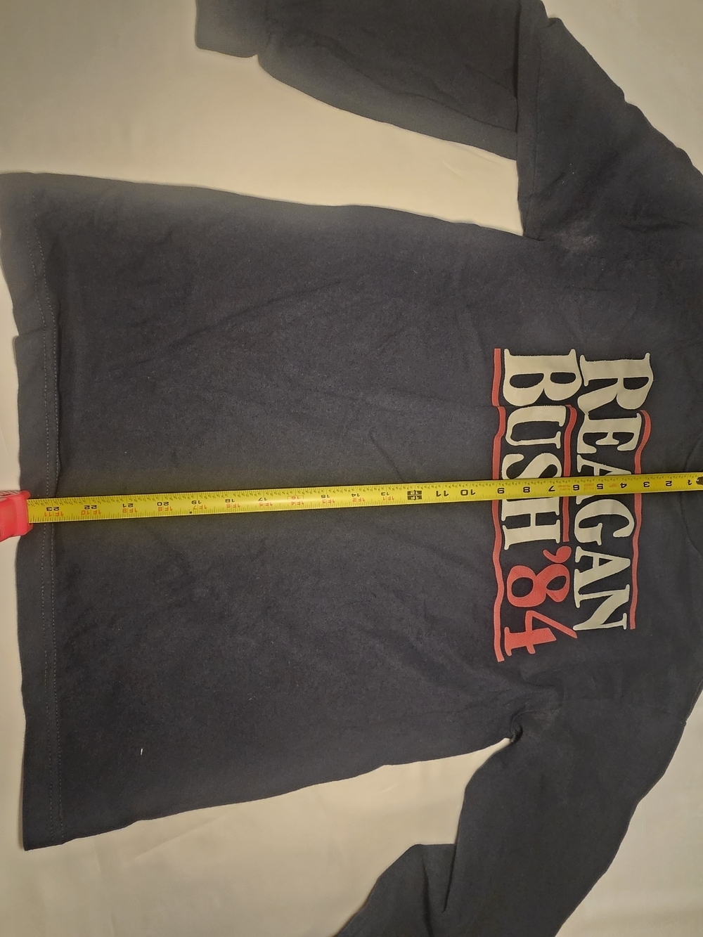 Vintage Reagan Bush '84 Campaign Shirt Long Sleeve Navy Blue 1984 Election - Picture 3 of 5